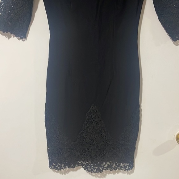 Lulus Lace Sheath Dress Medium 3/4 Sleeve Crew Neck - Picture 3 of 11
